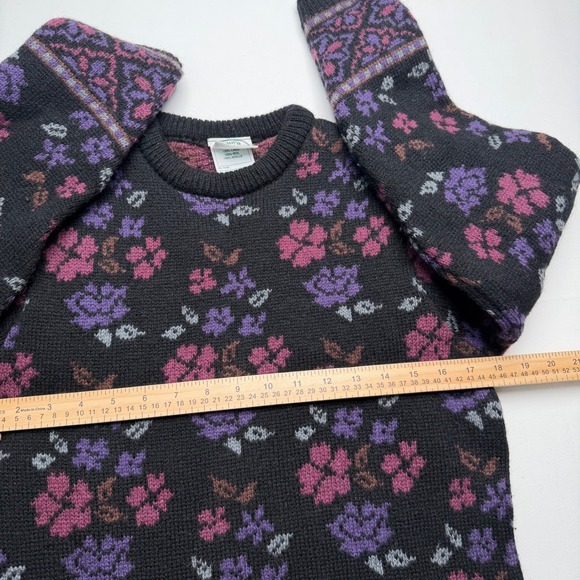 Vintage Laura Ashley 100% Wool Floral Sweater Made in Scotland S/M Cottagecore - Picture 8 of 10